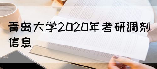 青岛大学2020年考研调剂信息(图1)