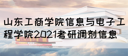 山东工商学院信息与电子工程学院2021考研调剂信息