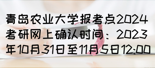 青岛农业大学报考点2024考研网上确认时间：2023年10月31日至11月5日12:00(图1)