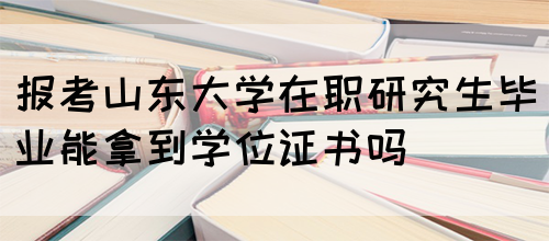 报考山东大学在职研究生毕业能拿到学位证书吗