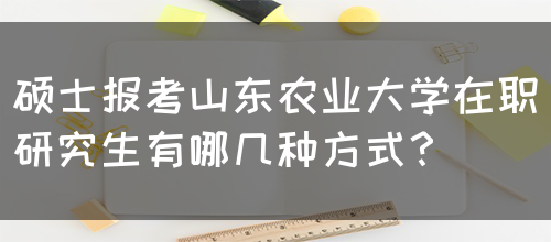 硕士报考山东农业大学在职研究生有哪几种方式？