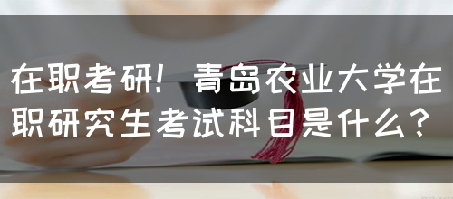 在职考研！青岛农业大学在职研究生考试科目是什么？