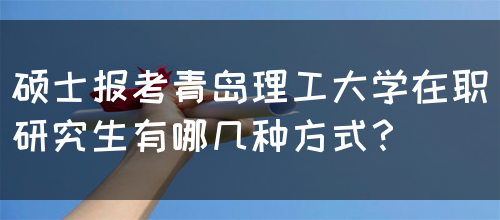 硕士报考青岛理工大学在职研究生有哪几种方式？(图1)