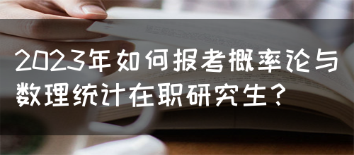 2023年如何报考概率论与数理统计在职研究生？(图1)