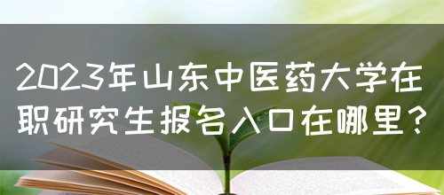 2023年山东中医药大学在职研究生报名入口在哪里？(图1)