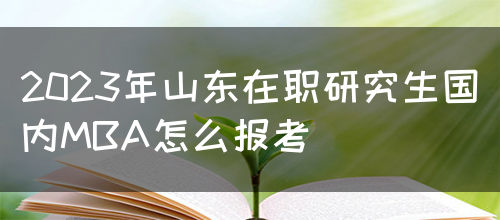 2023年山东在职研究生国内MBA怎么报考