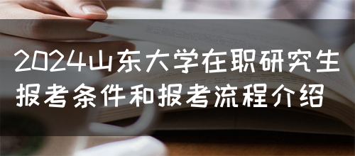 2024山东大学在职研究生报考条件和报考流程介绍(图1)