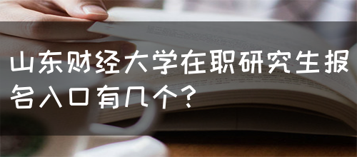 山东财经大学在职研究生报名入口有几个？(图1)