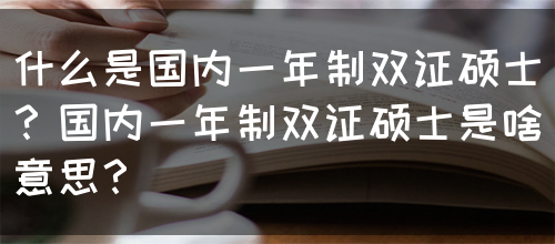 什么是国内一年制双证硕士？国内一年制双证硕士是啥意思？