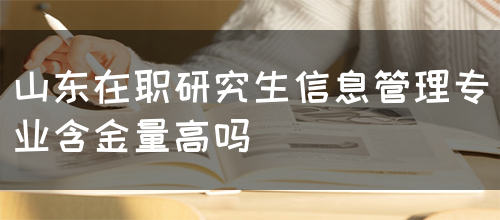 山东在职研究生信息管理专业含金量高吗？