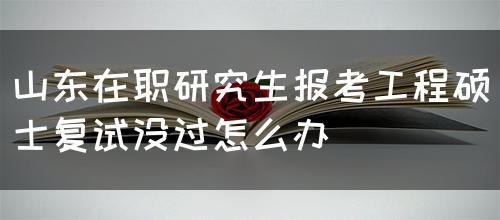 山东在职研究生报考工程硕士复试没过怎么办？