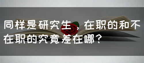 同样是研究生，在职的和不在职的究竟差在哪？