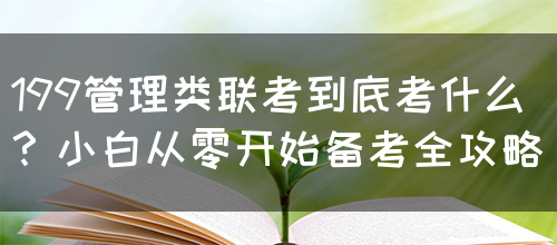 199管理类联考到底考什么？小白从零开始备考全攻略