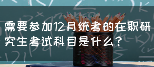 需要参加12月统考的在职研究生考试科目是什么？