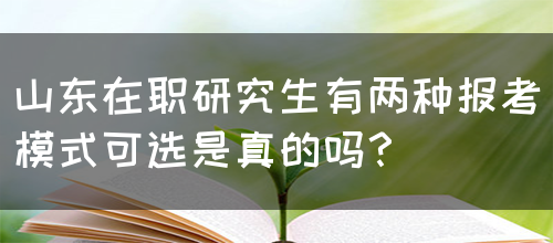 山东在职研究生有两种报考模式可选是真的吗？(图1)