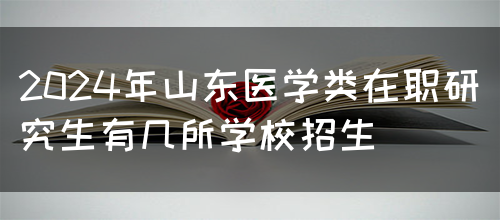 2024年山东医学类在职研究生有几所学校招生