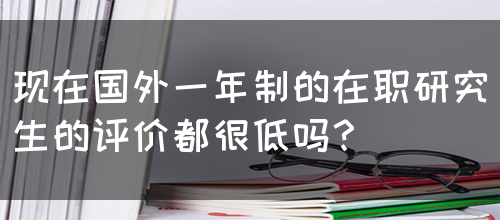 现在国外一年制的在职研究生的评价都很低吗？