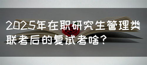 2025年在职研究生管理类联考后的复试考啥？