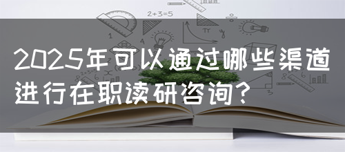 2025年可以通过哪些渠道进行在职读研咨询？