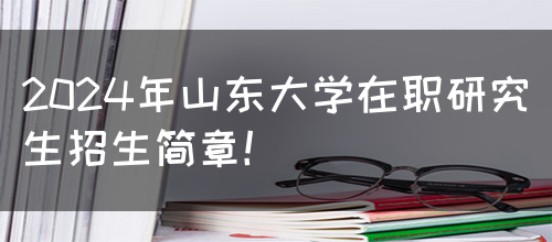 2024年山东大学在职研究生招生简章！(图1)