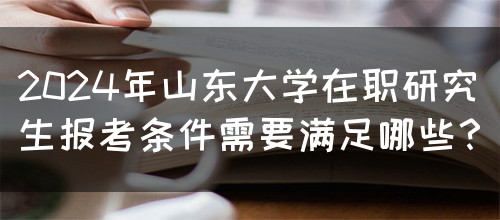 2024年山东大学在职研究生报考条件需要满足哪些？