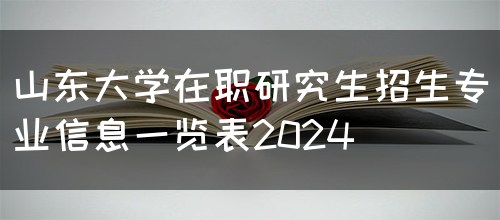 山东大学在职研究生招生专业信息一览表2024