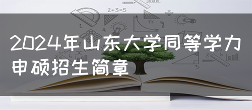 2024年山东大学同等学力申硕招生简章