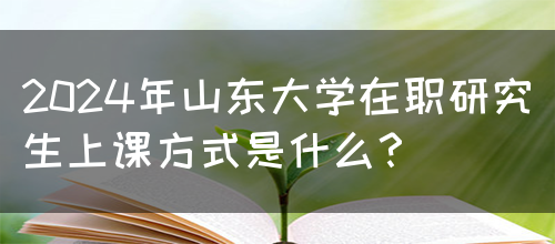 2024年山东大学在职研究生上课方式是什么？