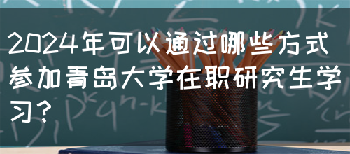 2024年可以通过哪些方式参加青岛大学在职研究生学习？