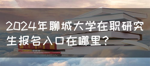 2024年聊城大学在职研究生报名入口在哪里？