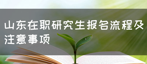 山东在职研究生报名流程及注意事项