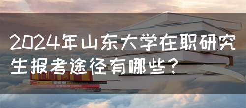 2024年山东大学在职研究生报考途径有哪些？