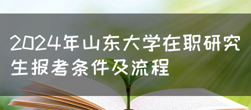 2024年山东大学在职研究生报考条件及流程(图1)