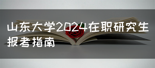 山东大学2024在职研究生报考指南(图1)