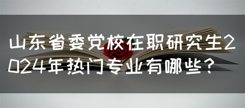 山东省委党校在职研究生2024年热门专业有哪些？