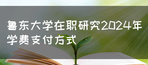 鲁东大学在职研究2024年学费支付方式(图1)