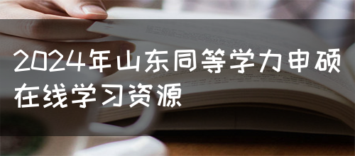 2024年山东同等学力申硕在线学习资源