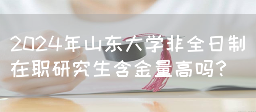 2024年山东大学非全日制在职研究生含金量高吗？