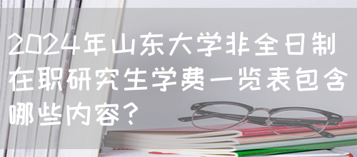 2024年山东大学非全日制在职研究生学费一览表包含哪些内容？