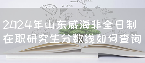 2024年山东威海非全日制在职研究生分数线如何查询？